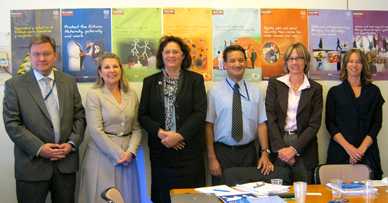 Head of Operations Barbara Wurster with ILO Officials