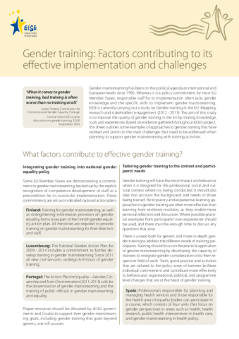 Factors contributing to effective implementation of GT